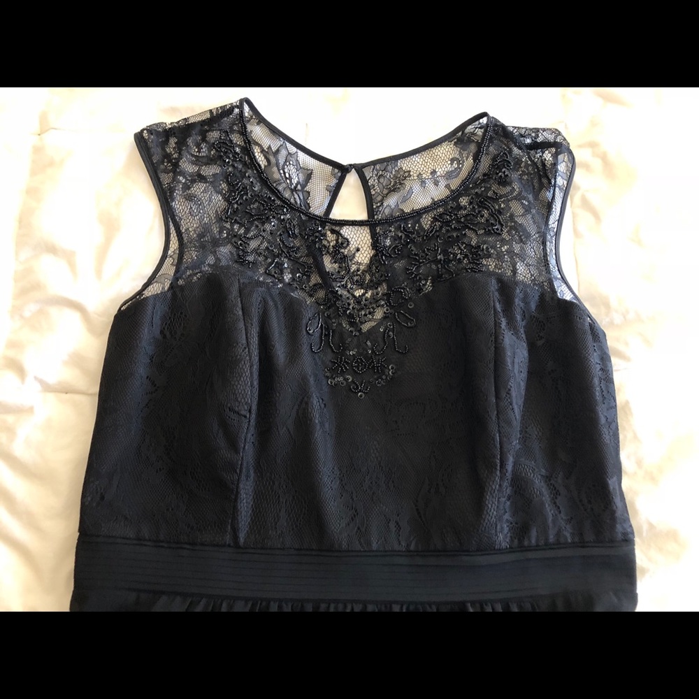 City Chic Black beaded lace evening gown